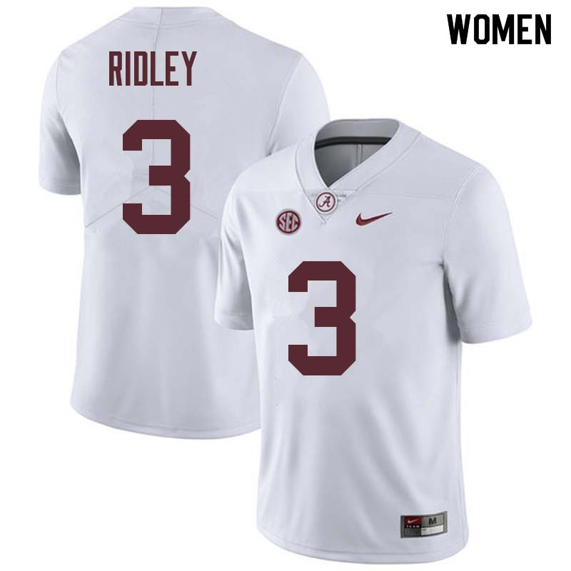 Women #3 Calvin Ridley Alabama Crimson Tide College Football Jerseys Sale-White